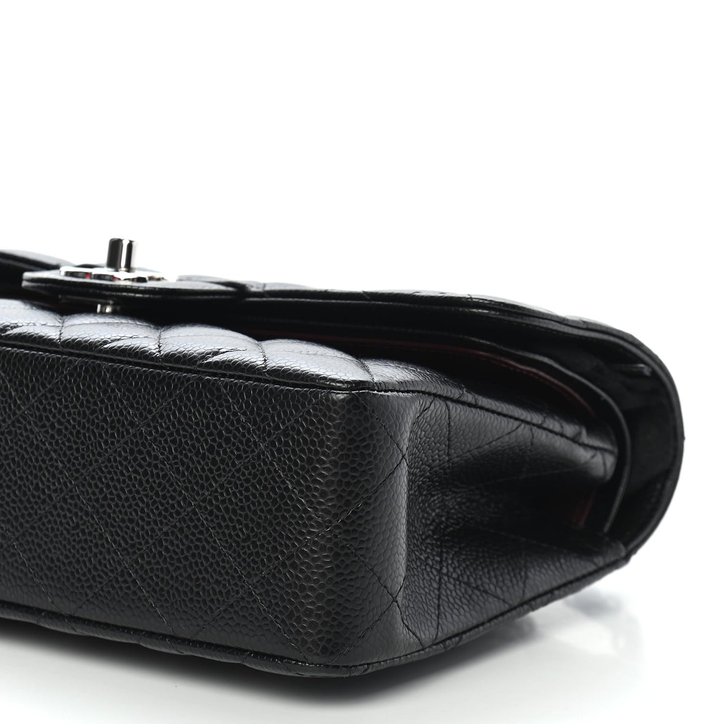 Caviar Quilted Small Double Flap Black