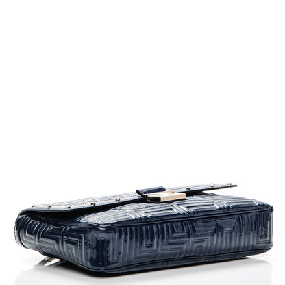Versace Patent Borsa Couture Shoulder Bag Navy 4 of 6