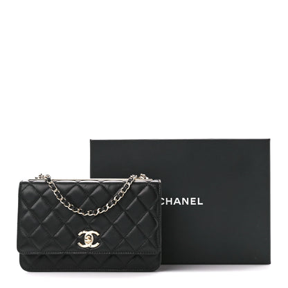 Chanel Lambskin Quilted Trendy CC Wallet On Chain WOC Black 13 of 13