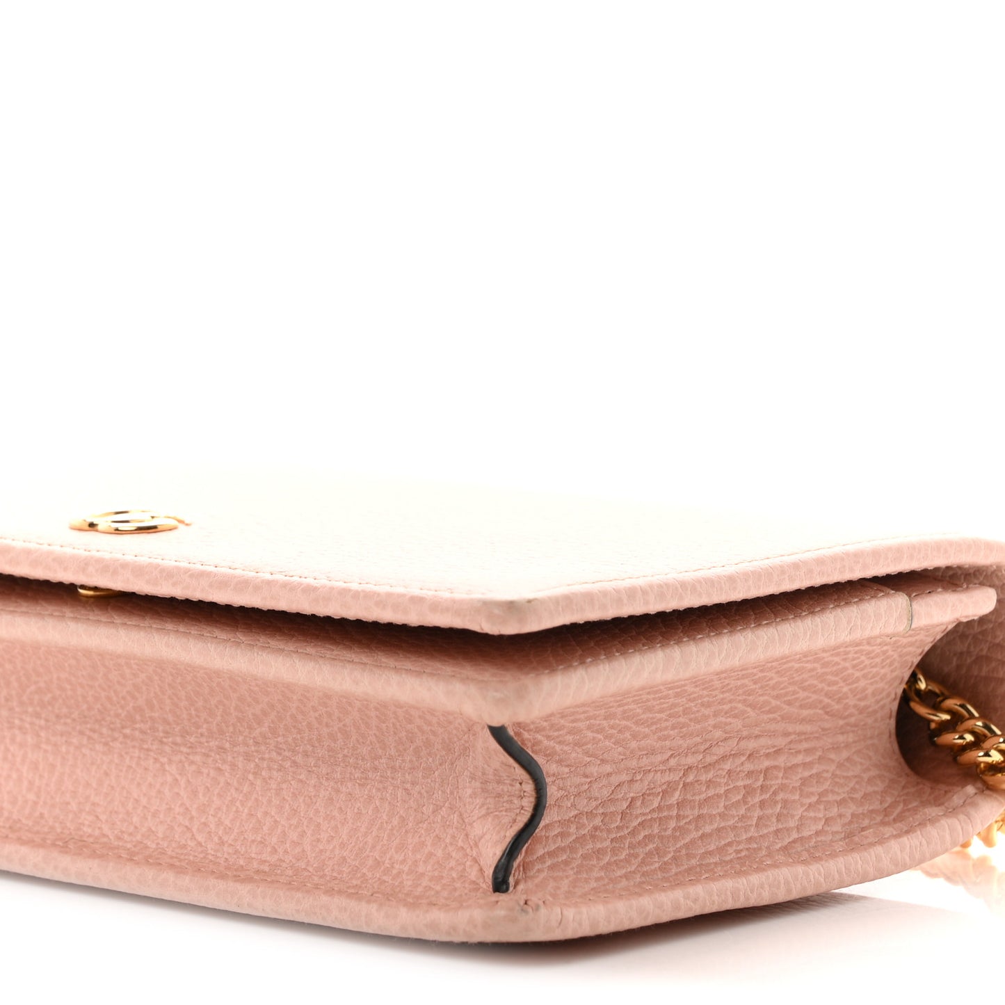 Dollar Calfskin Mini GG Marmont Chain Wallet Perfect Pink