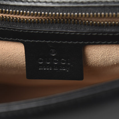 Gucci Calfskin Matelasse Small GG Marmont Top Handle Shoulder Bag Black 7 of 11