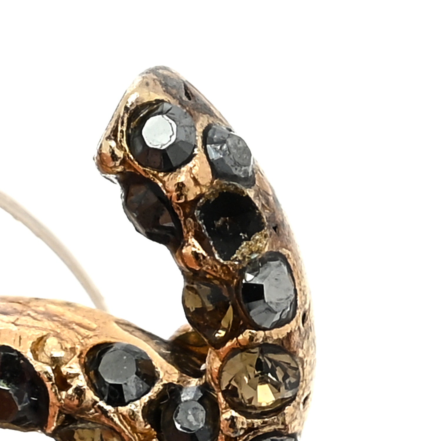 Chanel Crystal CC Earrings Black Gold 5 of 5