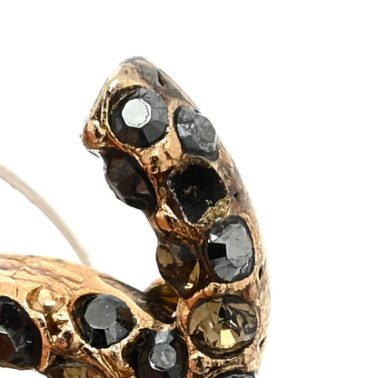 Chanel Crystal CC Earrings Black Gold 5 of 5