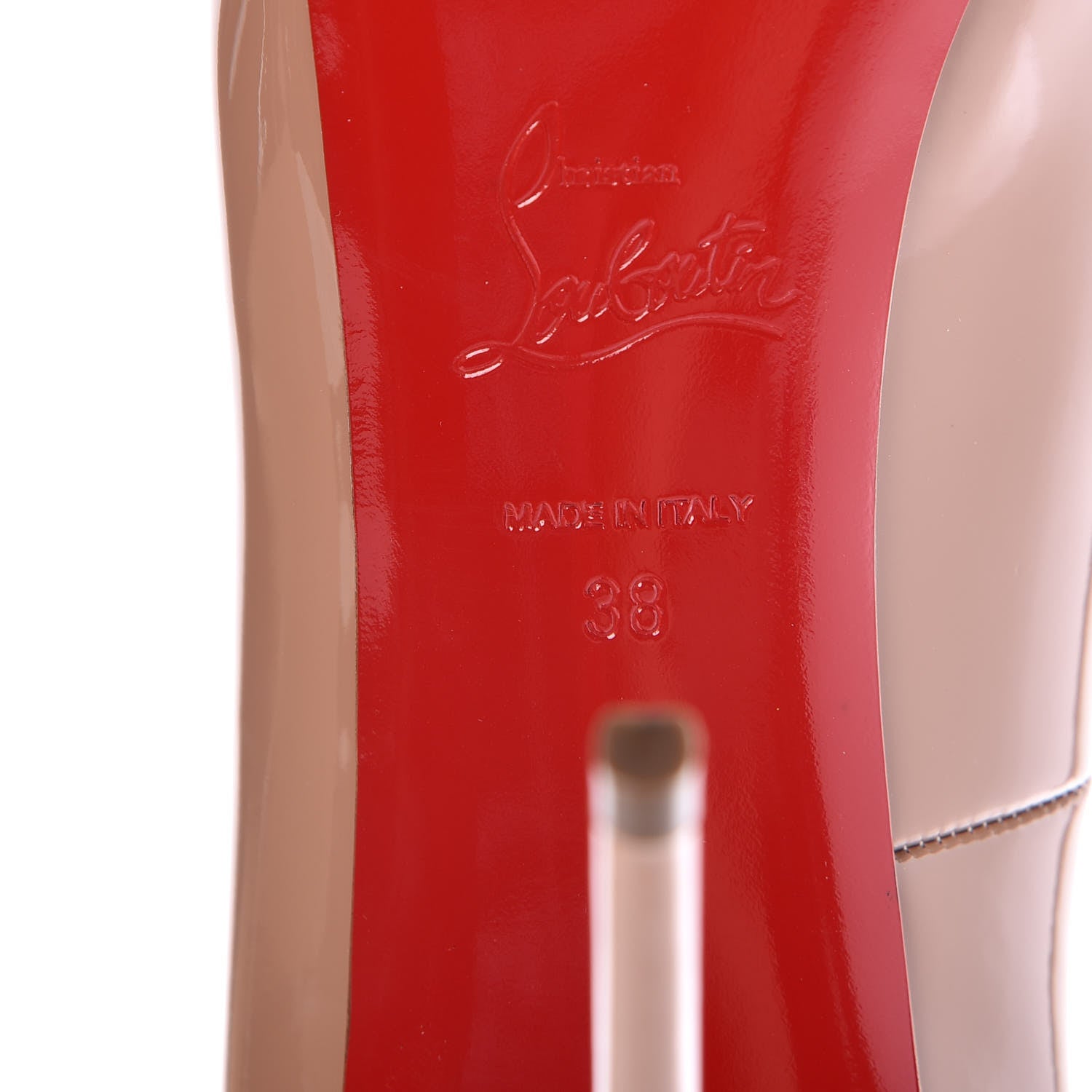 Christian Louboutin Patent New Very Prive 120 Pumps 38 Nude 6 of 8