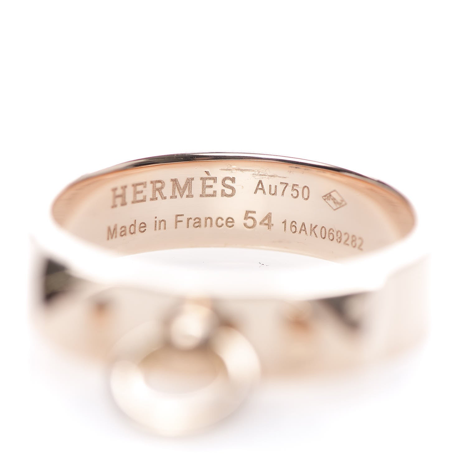 Hermes 18K Rose Gold PM Collier De Chien Ring 54 6.75 4 of 5
