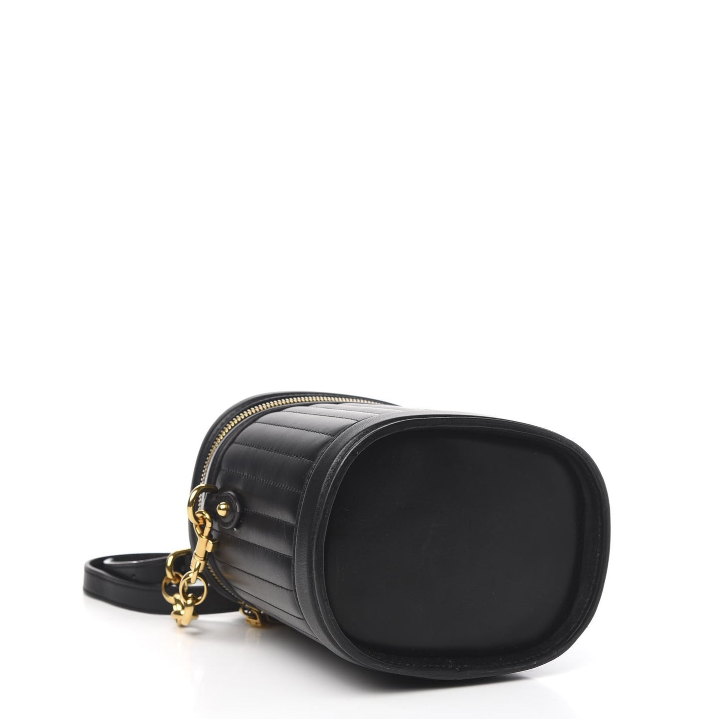 Nappa Quilted DG Girls Top Handle Bucket Bag Black