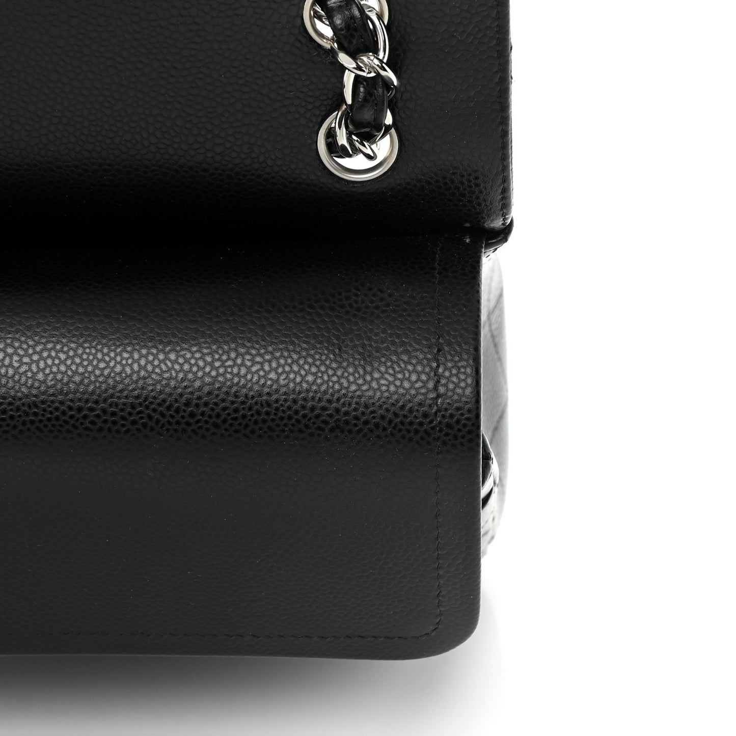 Caviar Quilted Jumbo Double Flap Black