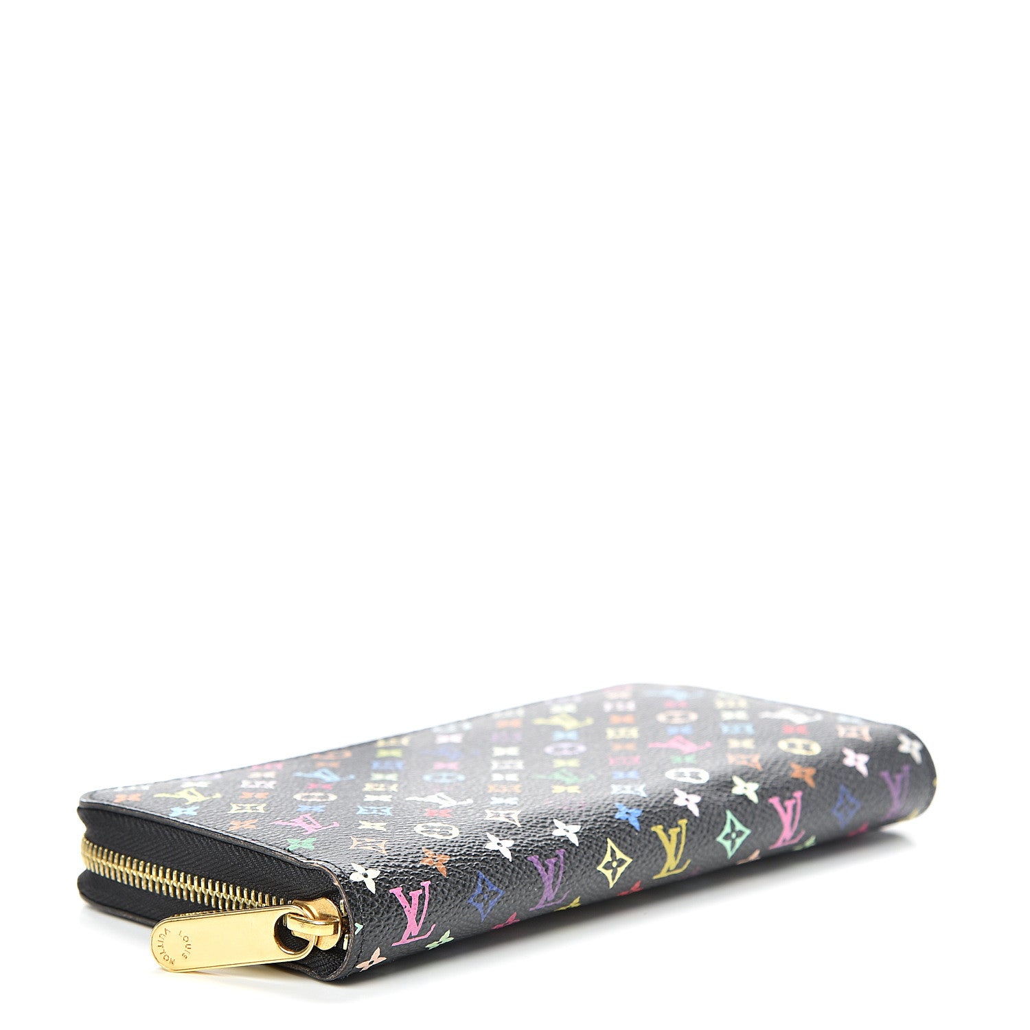 Louis Vuitton Monogram Multicolor Zippy Wallet Black Violet 3 of 7