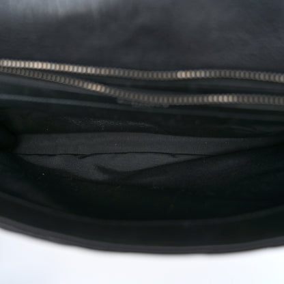 Saint Laurent Sheepskin Matelasse Chevron Monogram Large College Satchel Black 5 of 11