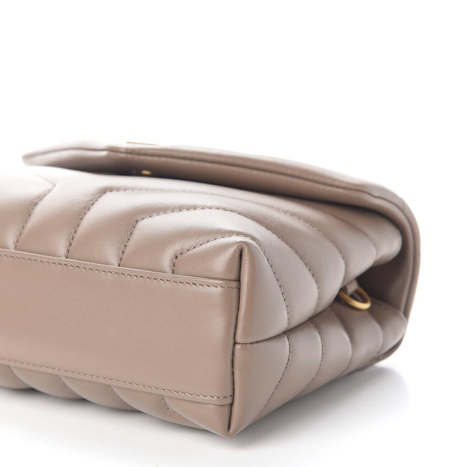 Saint Laurent Calfskin Y Quilted Monogram Toy Loulou Crossbody Bag Dark Beige 8 of 8