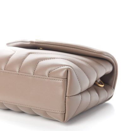 Saint Laurent Calfskin Y Quilted Monogram Toy Loulou Crossbody Bag Dark Beige 8 of 8