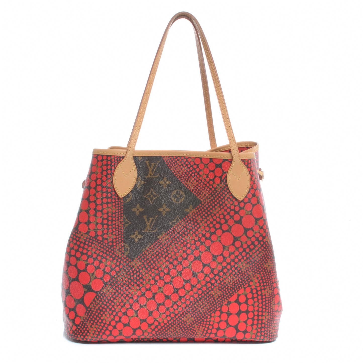 Monogram Kusama Waves Neverfull MM Red