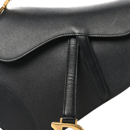 Christian Dior Grained Calfskin Saddle Bag Black 8 of 11