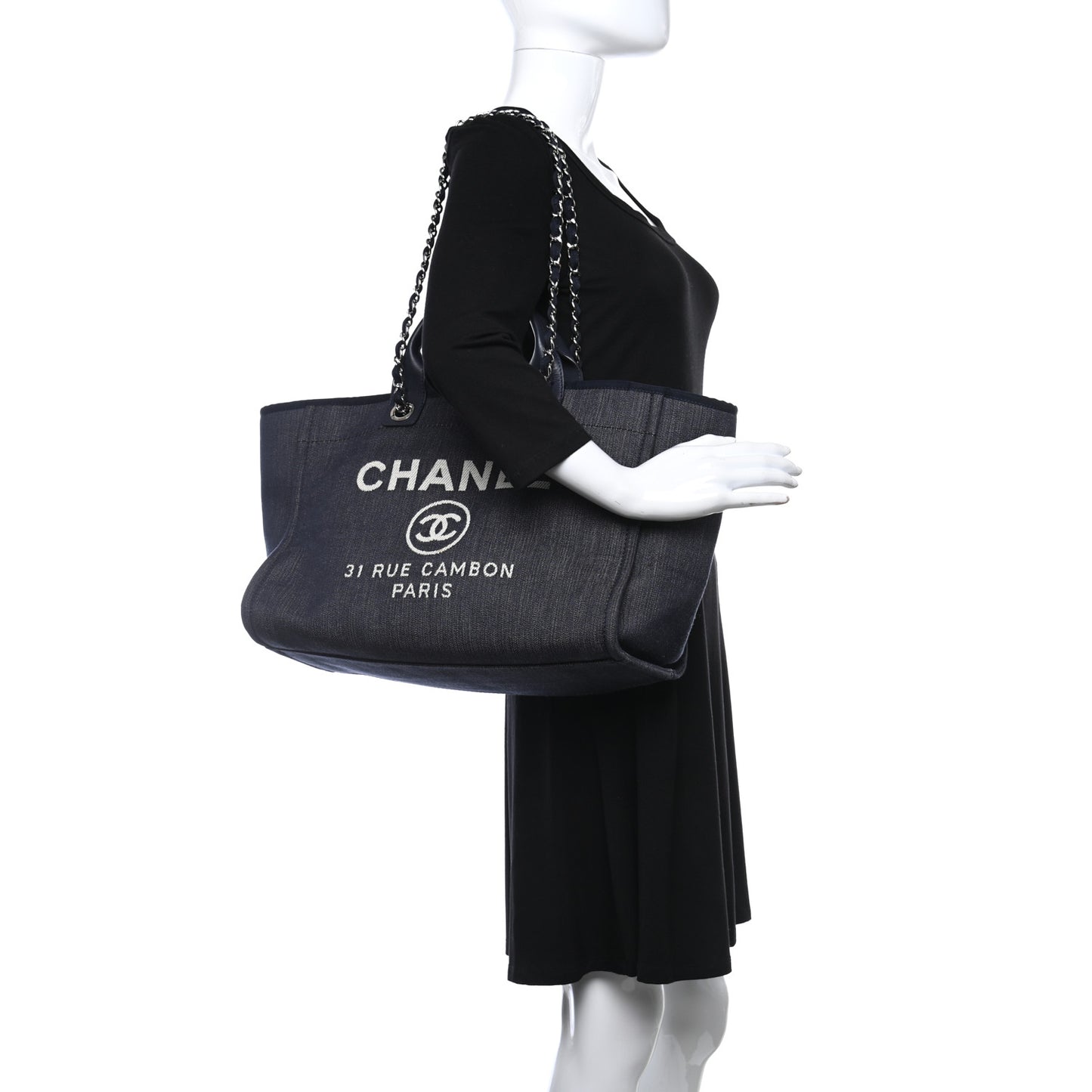 Denim Medium Deauville Tote Dark Blue