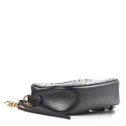 Gucci Calfskin Matelasse Small GG Marmont Chain Shoulder Bag Black 4 of 11