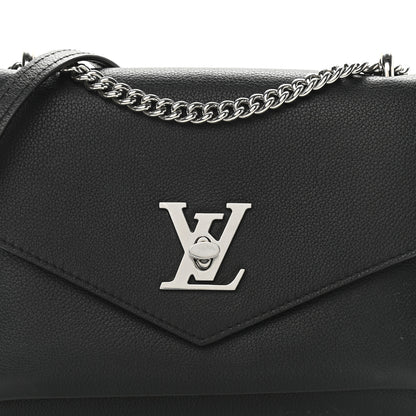 Louis Vuitton Soft Calfskin Mylockme Chain Bag BB Black 7 of 8