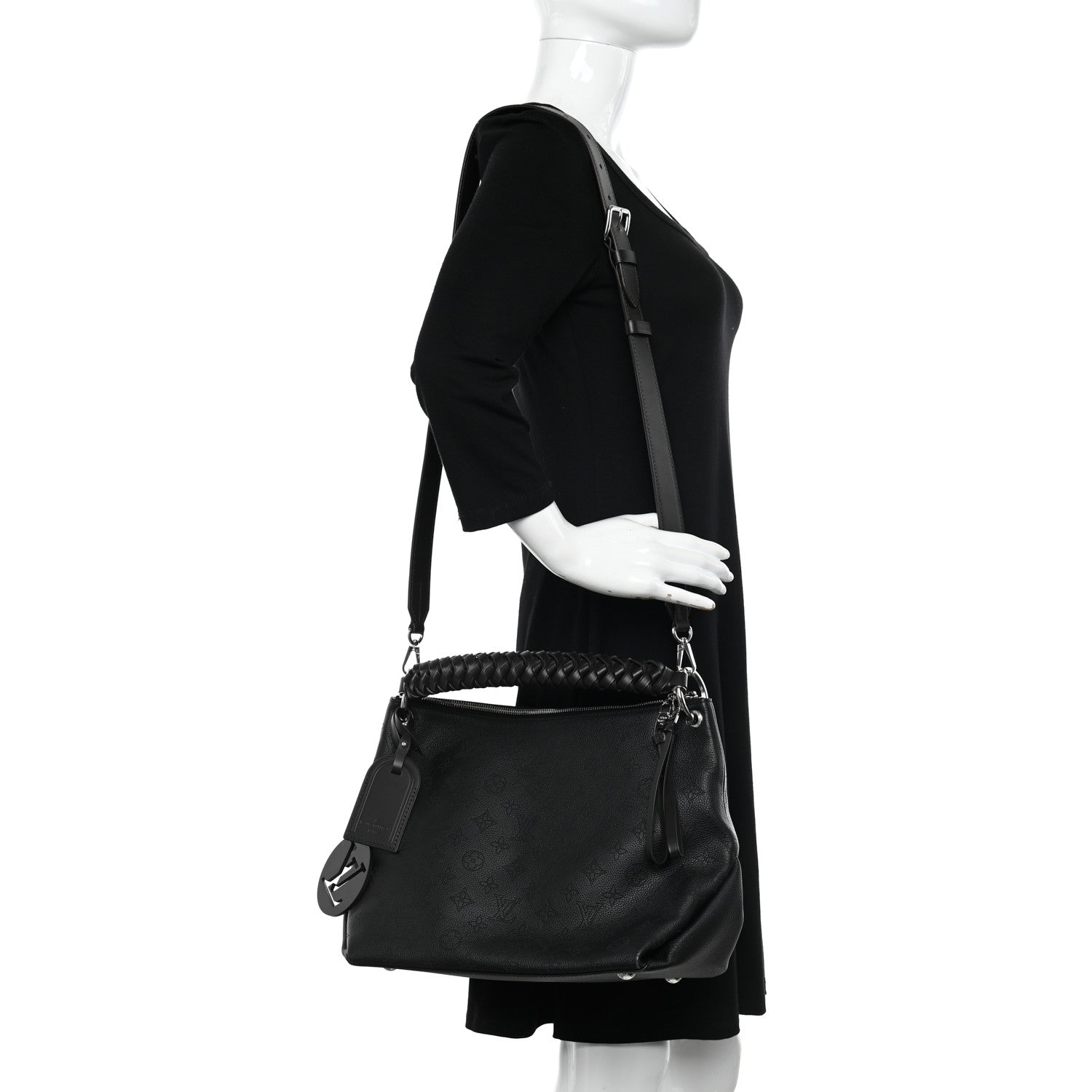 Louis Vuitton LOUIS VUITTON Mahina Beaubourg Hobo MM Black 2 of 9