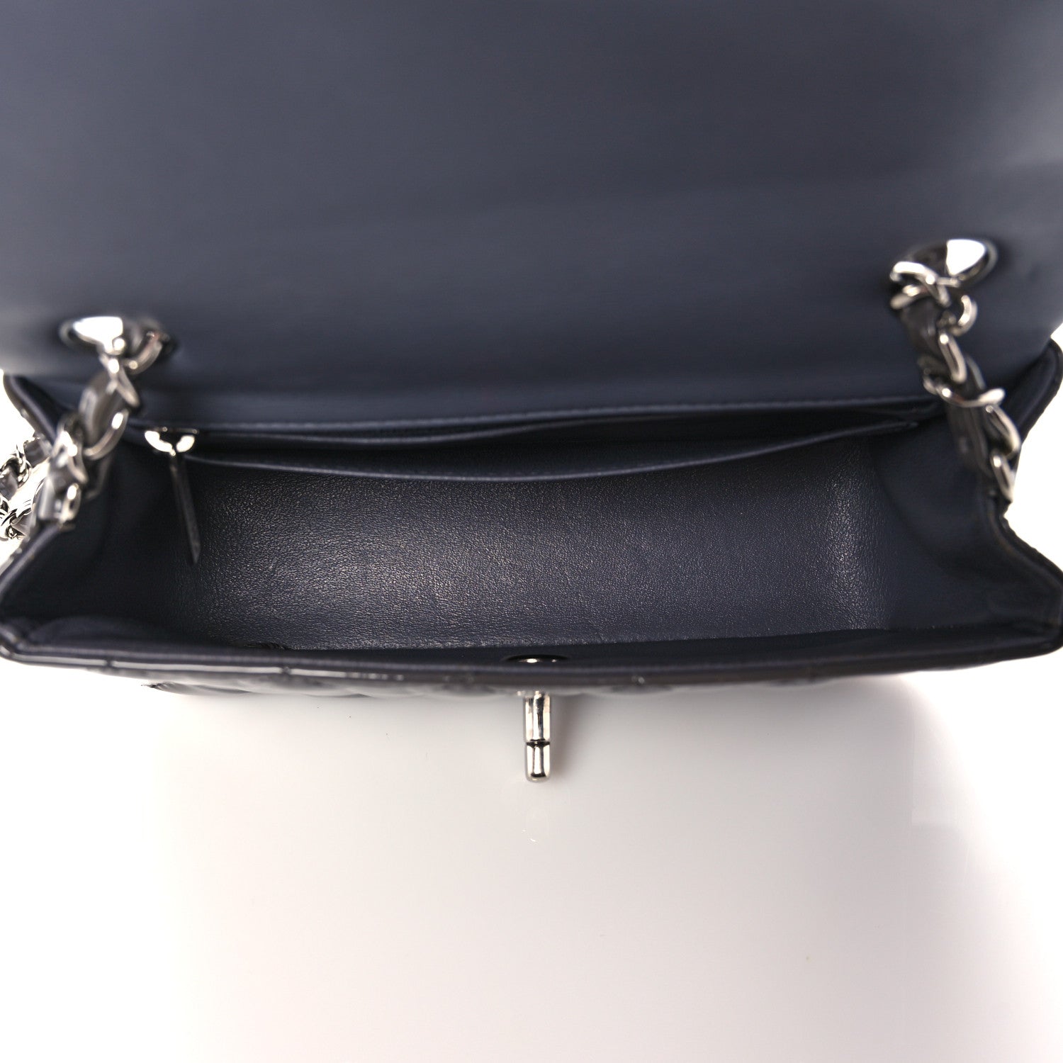 Chanel Patent Calfskin Quilted Mini Rectangular Flap Grey 5 of 11