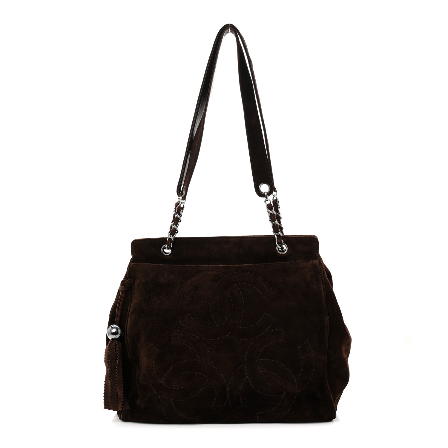 Chanel Suede CC Shoulder Bag Brown 1 of 10