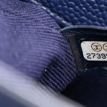 Chanel Caviar Diamond Stitched Top Handle Flap Navy 13 of 19