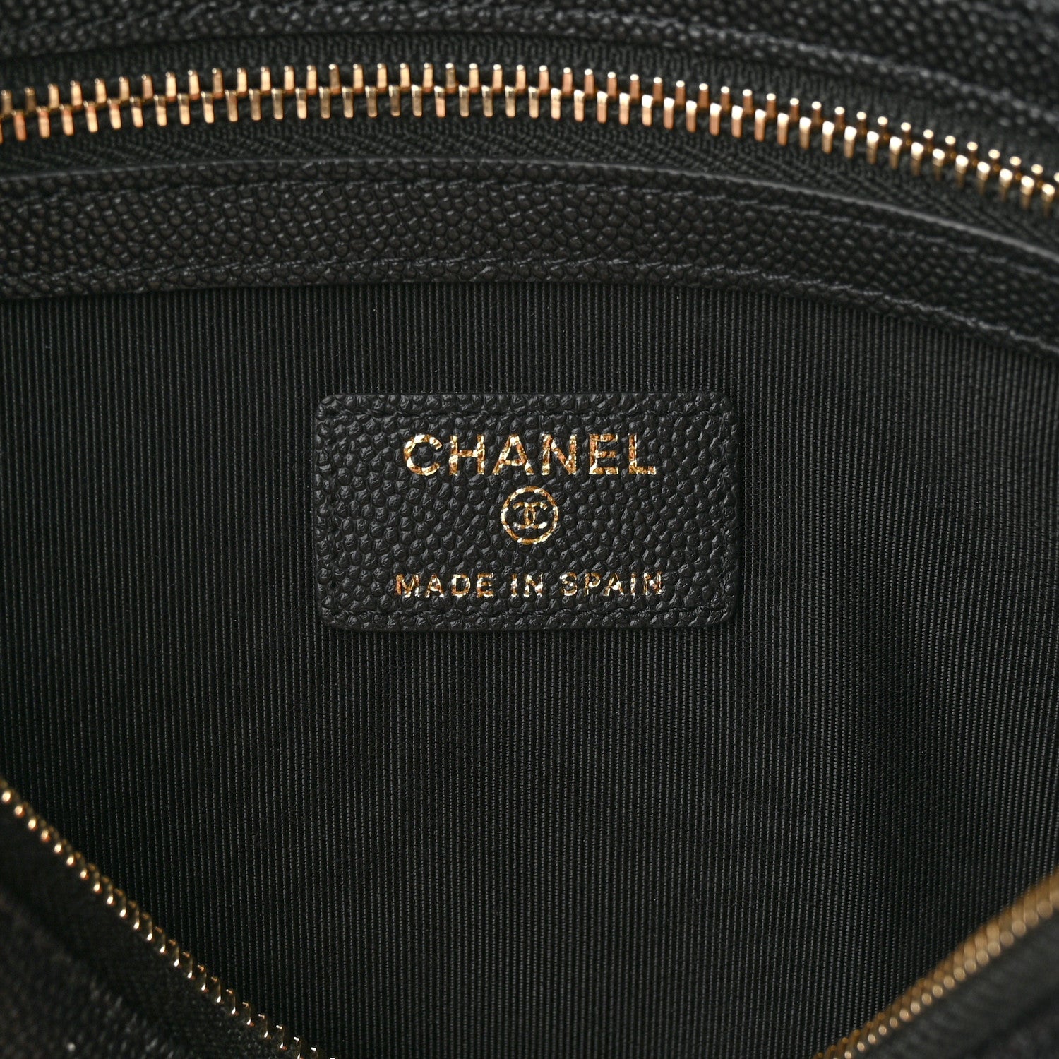 Chanel Caviar Quilted Mademoiselle Vintage Large Zip Pouch Black 6 of 11