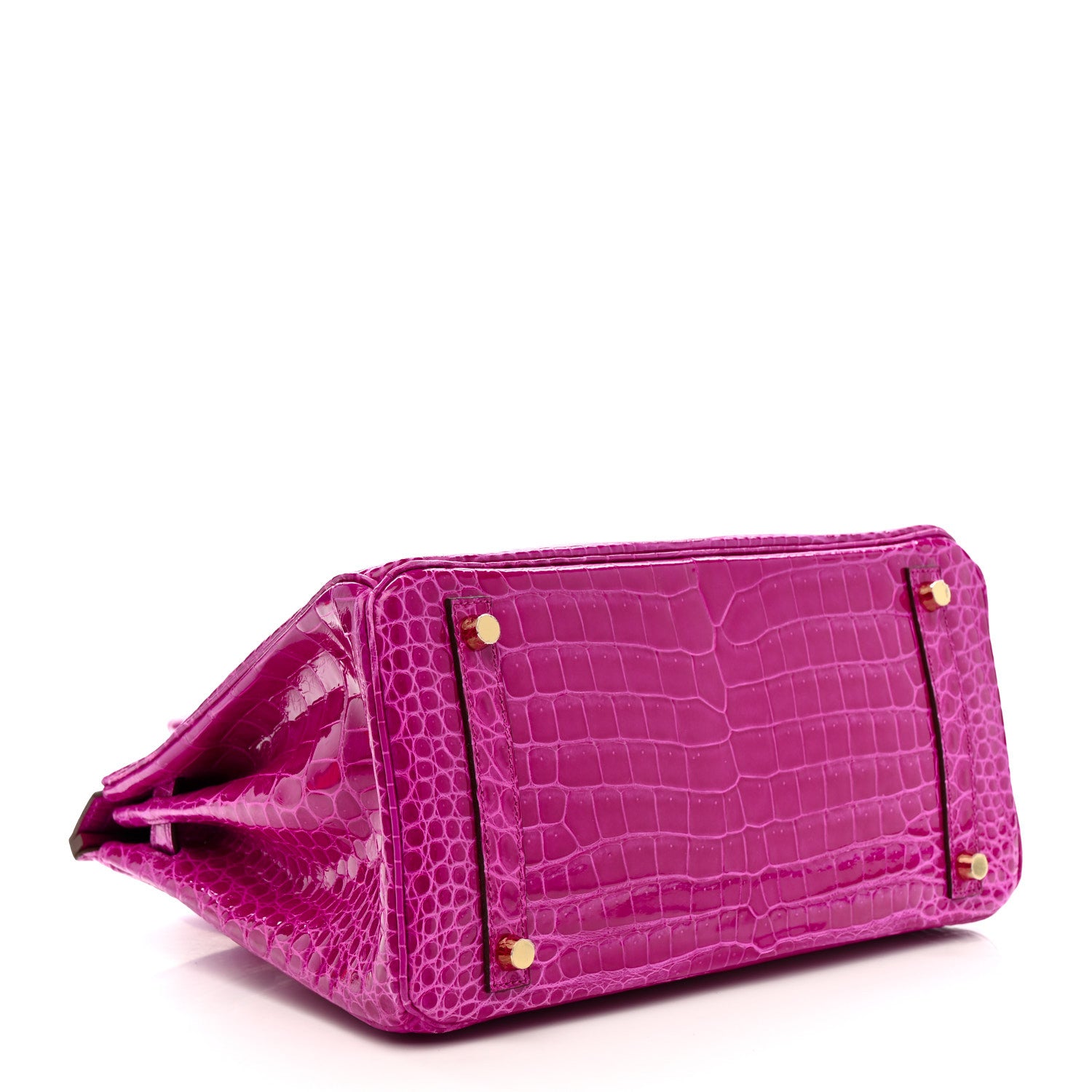 Hermes Shiny Porosus Crocodile Horseshoe Birkin 30 Rose Scheherazade 4 of 11