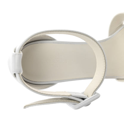 Hermes Goatskin Elda Espadrille Wedge Sandals White 7 of 12