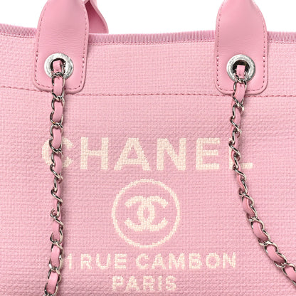 Chanel Mixed Fibers Small Deauville Tote Dark Pink 9 of 11