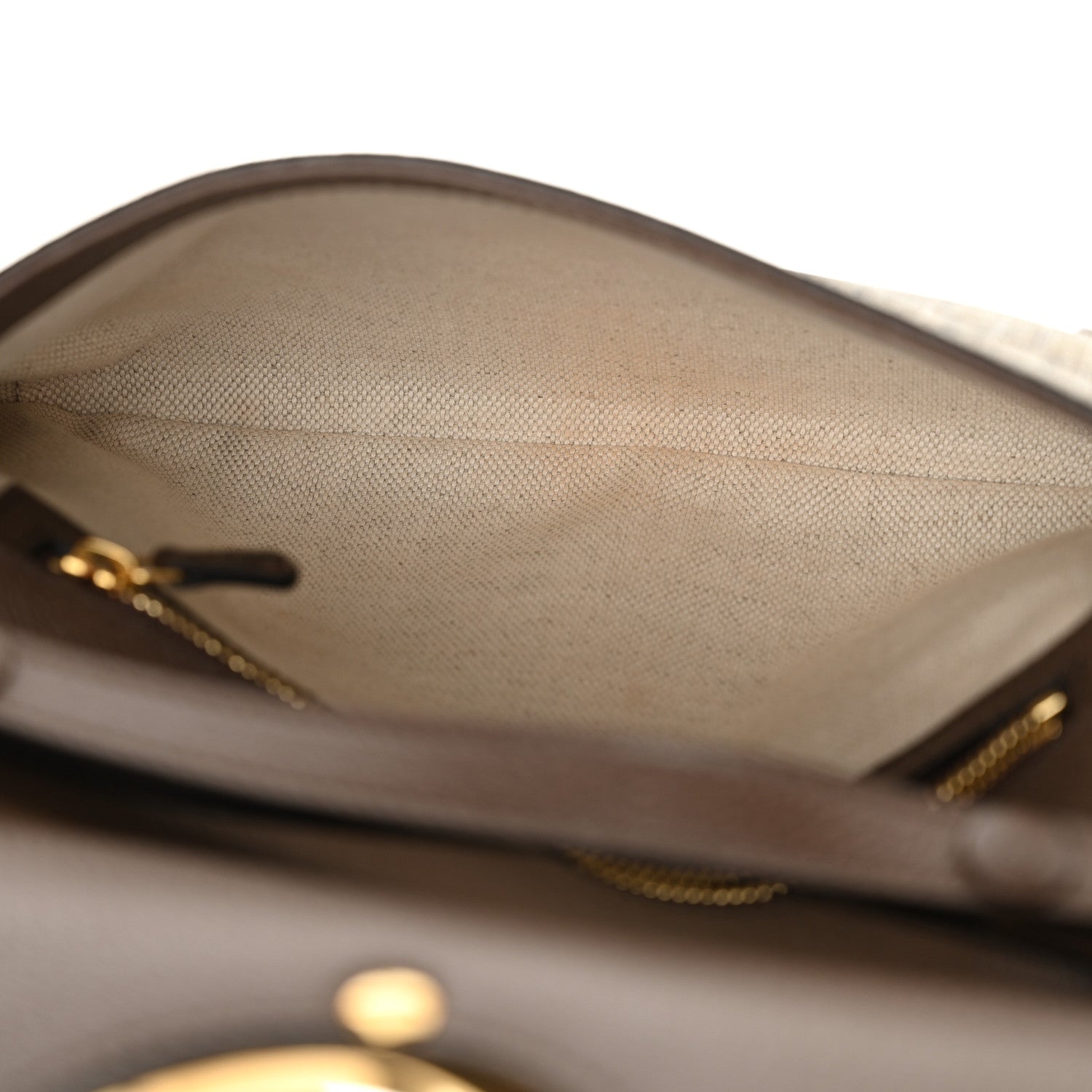 Gucci GG Supreme Monogram Textured Dollar Calfskin Blondie Chain Shoulder Flap Bag Beige Ebony New Acero 5 of 10