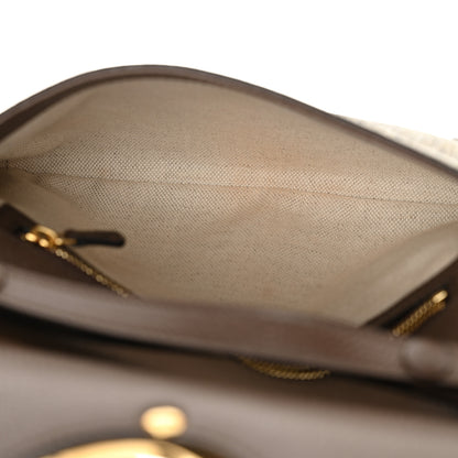 Gucci GG Supreme Monogram Textured Dollar Calfskin Blondie Chain Shoulder Flap Bag Beige Ebony New Acero 5 of 10