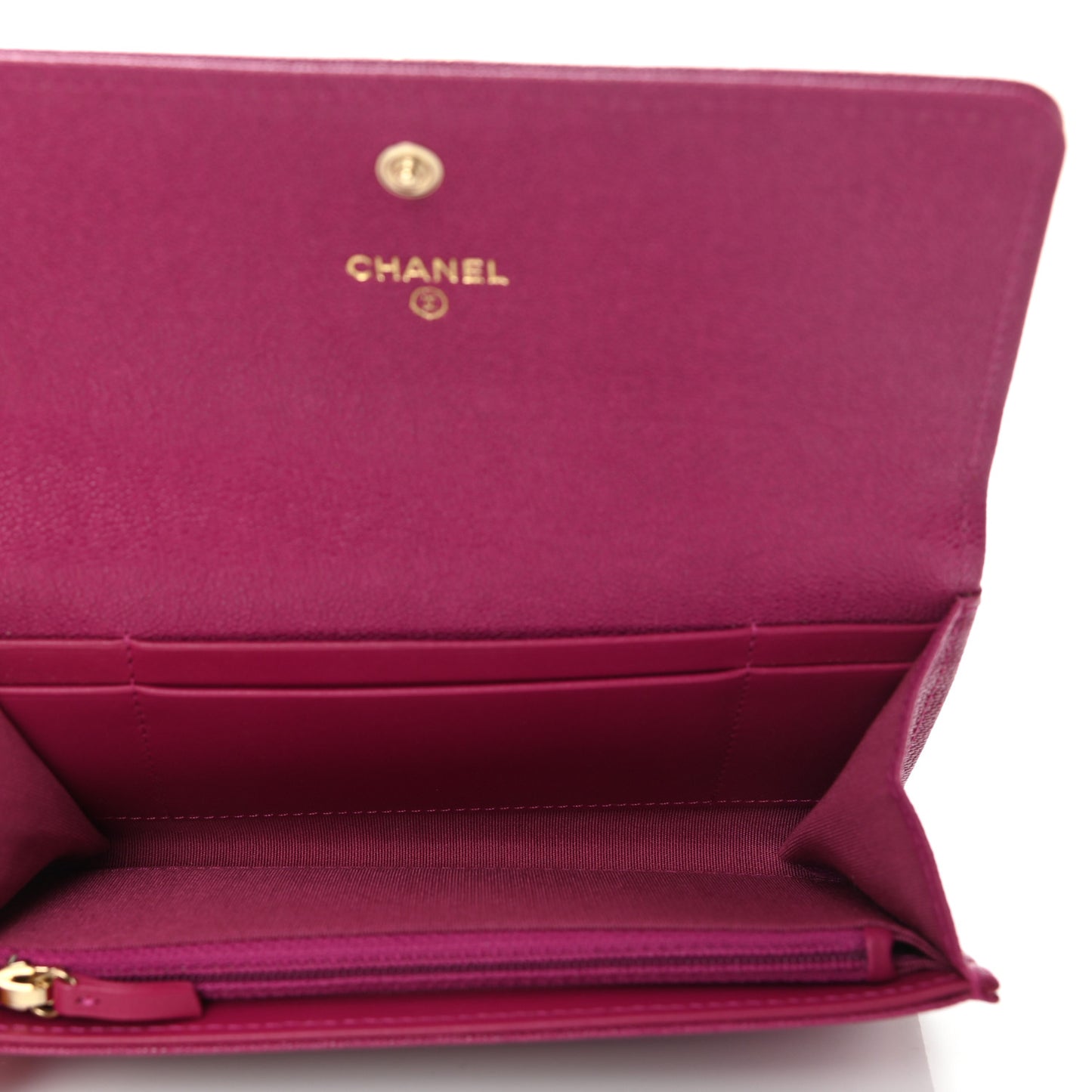 Caviar Quilted Medium Boy Flap Wallet Fuchsia