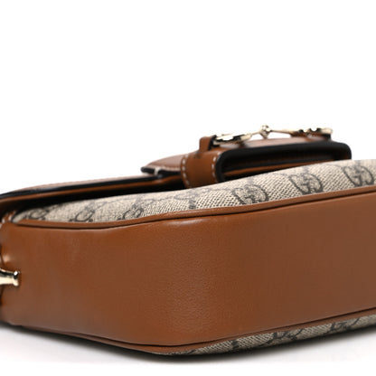 Gucci GG Supreme Monogram Horsebit 1955 Soft Small Shoulder Bag Beige Brown Sugar 9 of 11