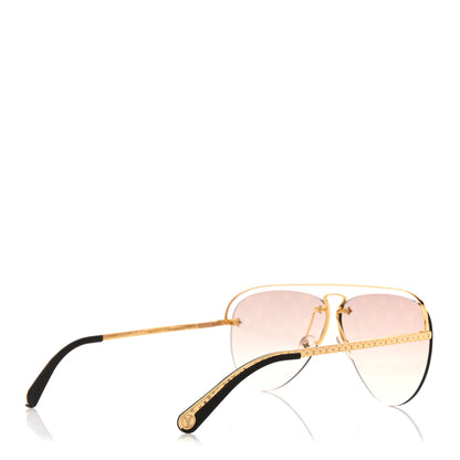 Louis Vuitton Monogram Grease Sunglasses Z1366E Gold 4 of 10
