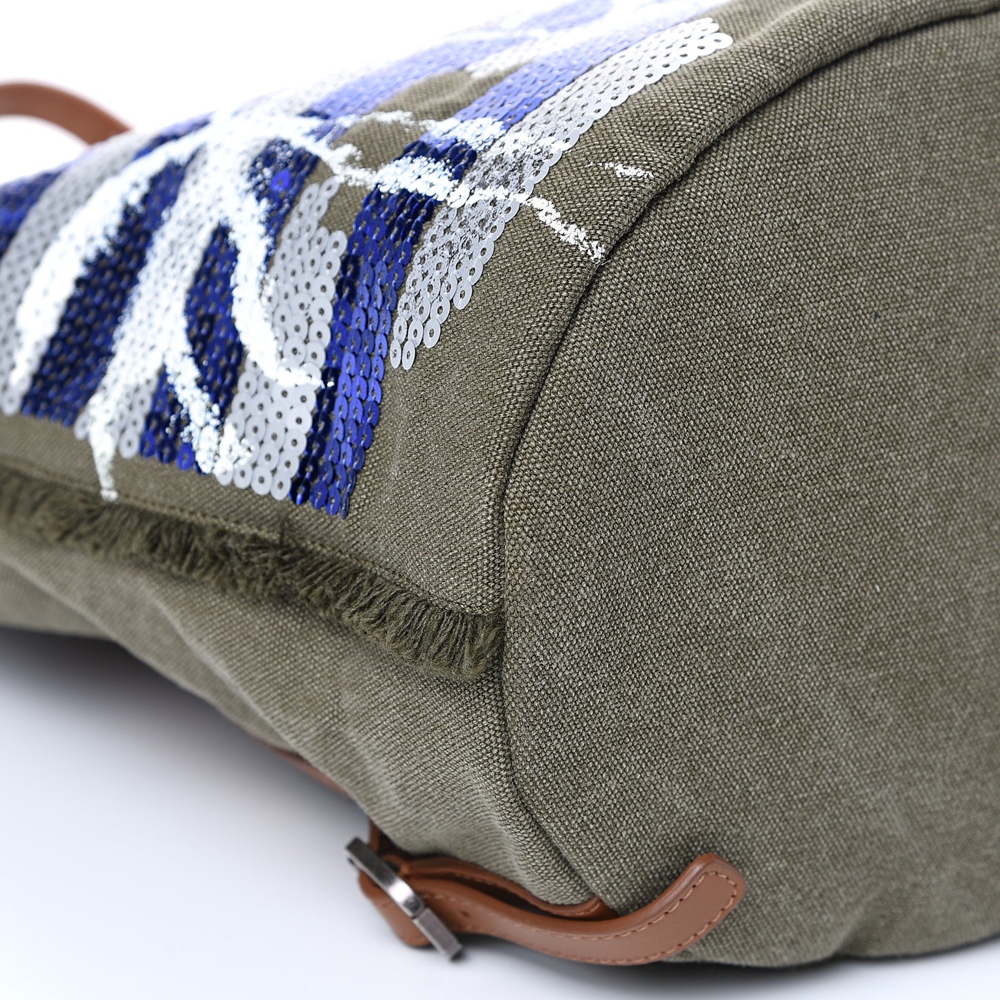 Canvas Sequins Cubano Trip Backpack Khaki