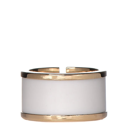Tiffany 18K Yellow Gold White Ceramic T Cutout Ring 49 5 3 of 4