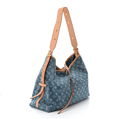Louis Vuitton Monogram Denim CarryAll MM Blue 4 of 10