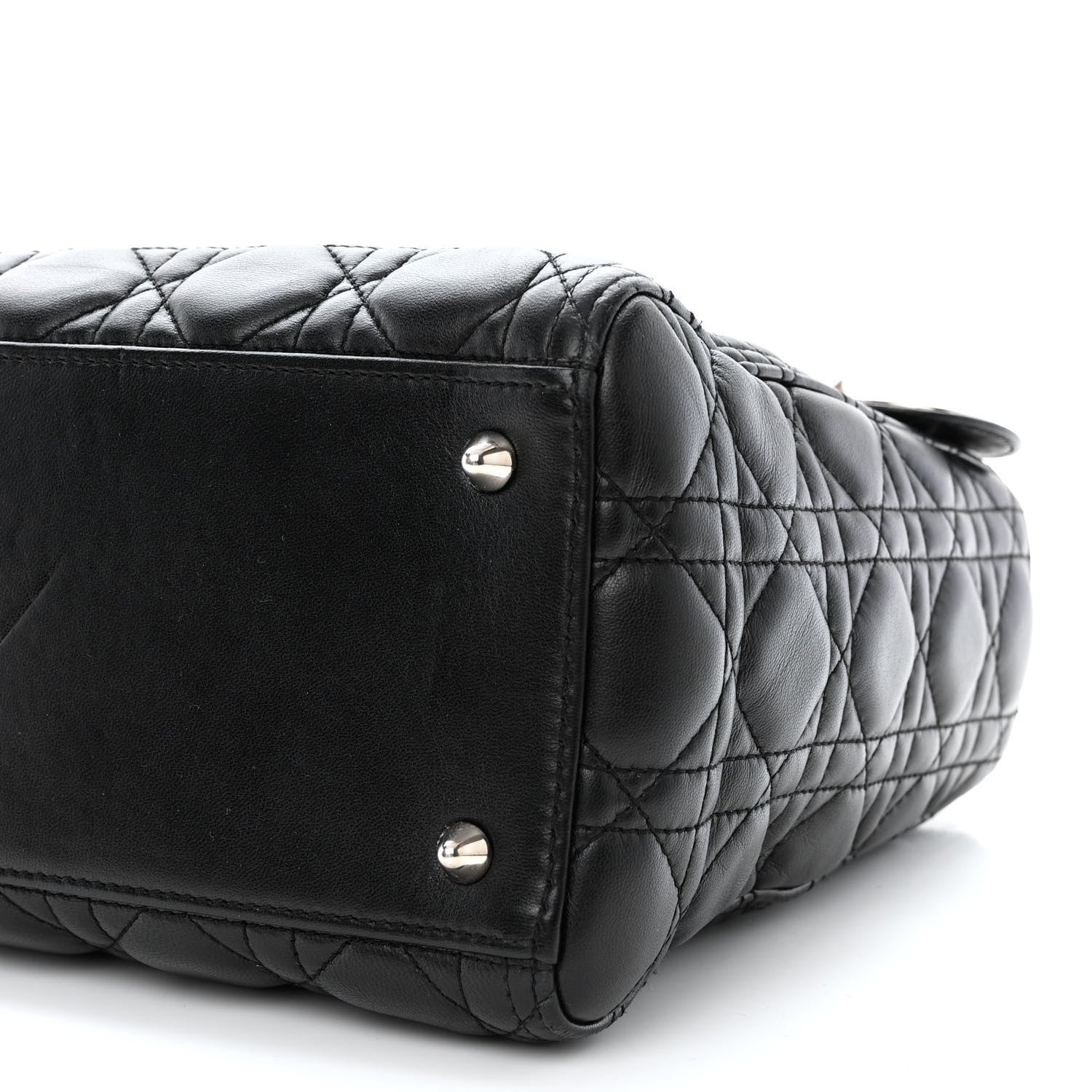 Christian Dior Lambskin Cannage Medium Lady Dior Black 10 of 13