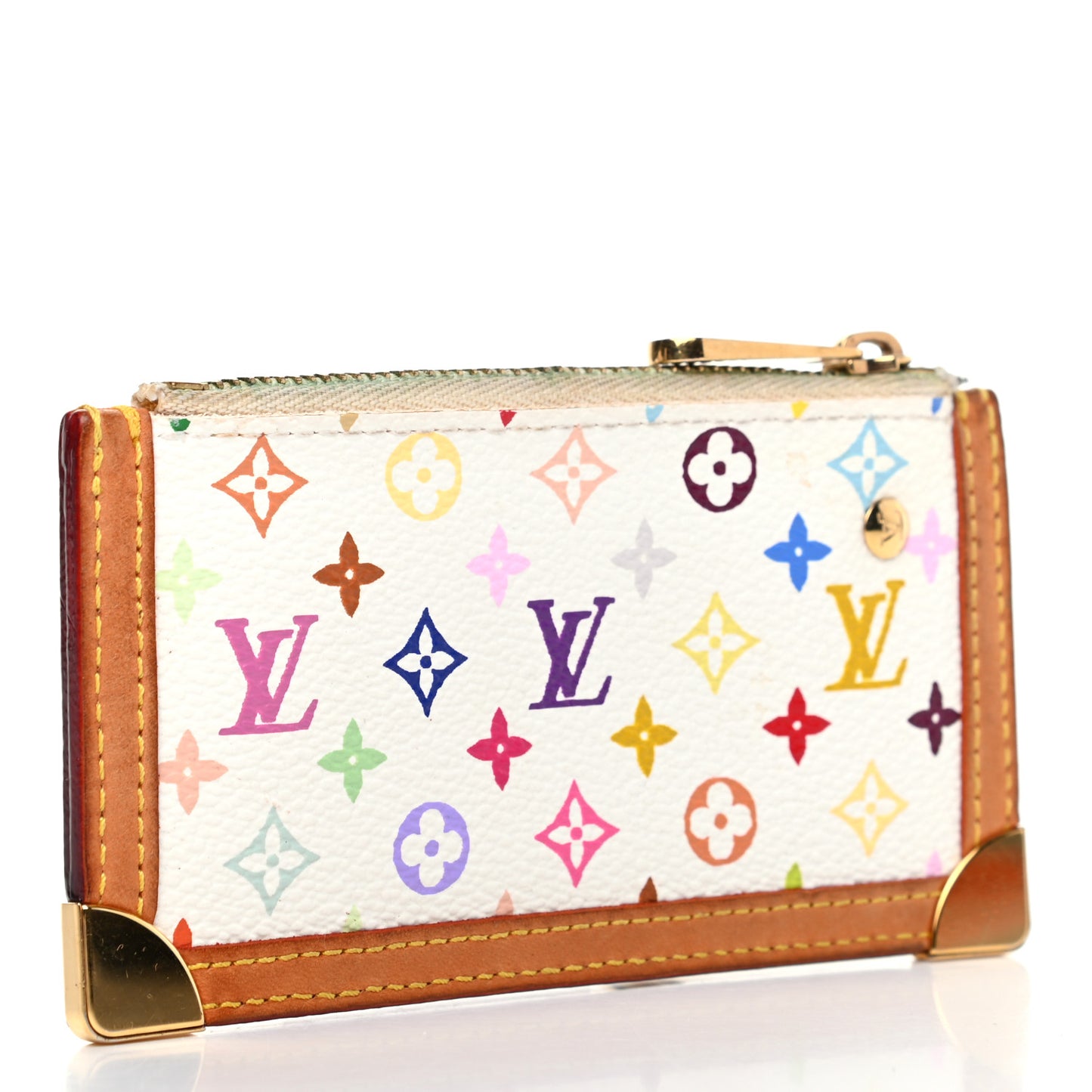 Monogram Multicolor Key Pouch White