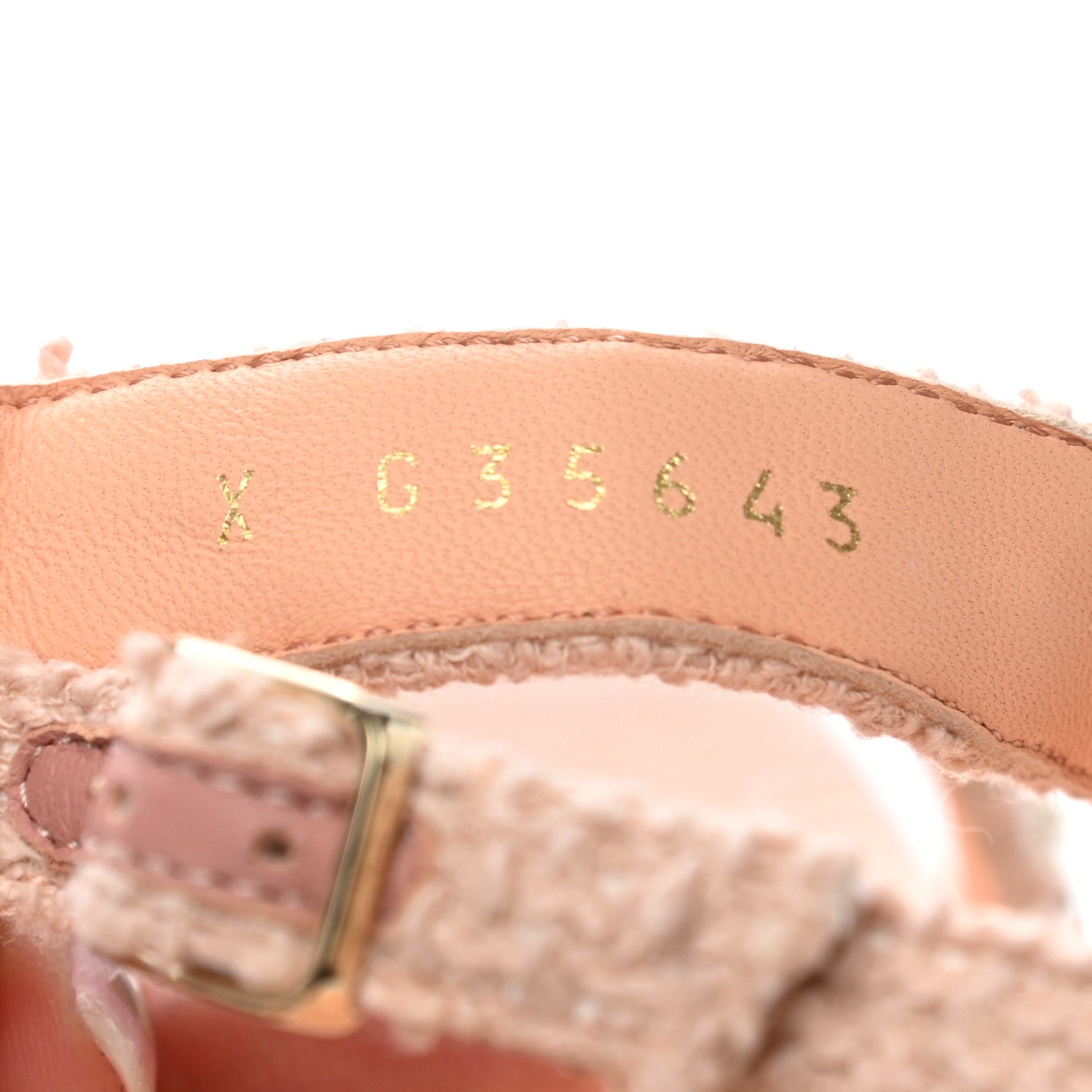 Chanel Tweed Chain Platform Sandals 37.5 Light Pink 8 of 8