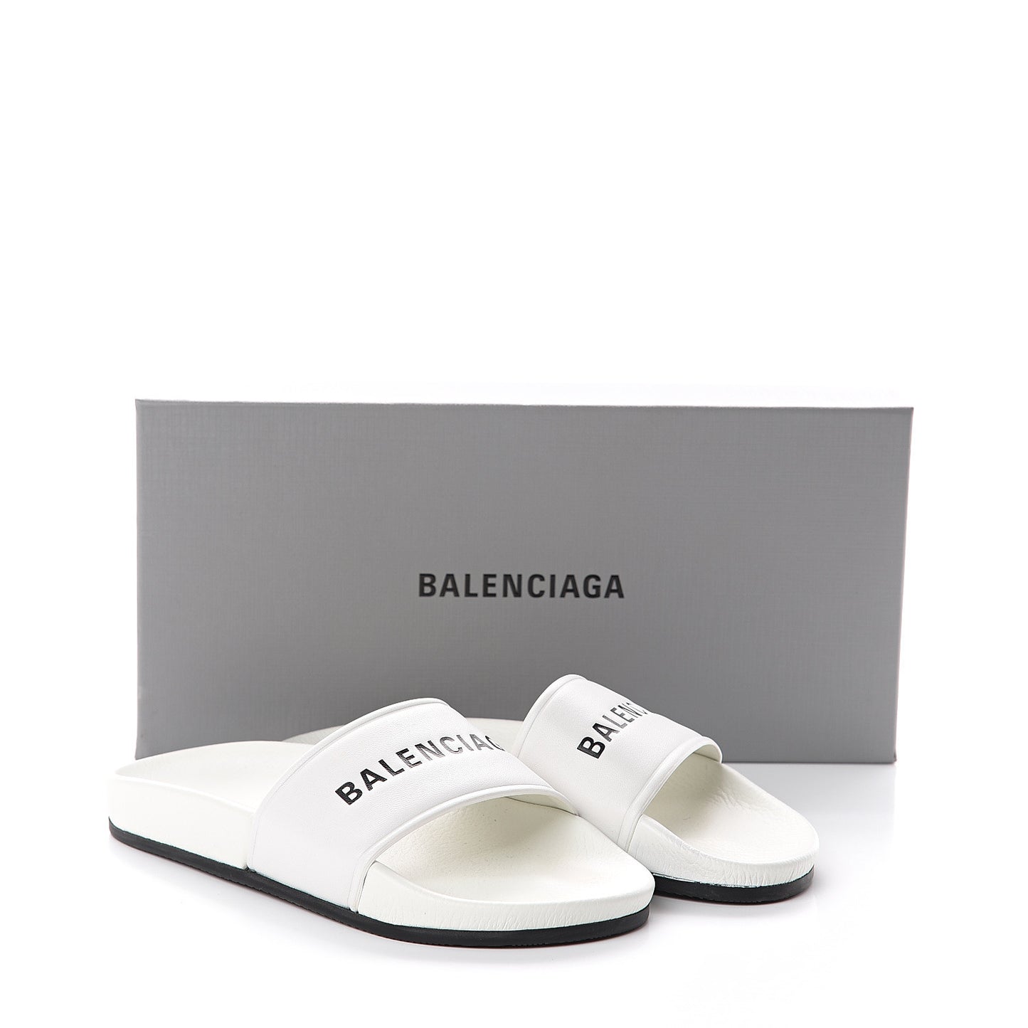 Nappa Logo Womens Pool Slide Sandals 36 White