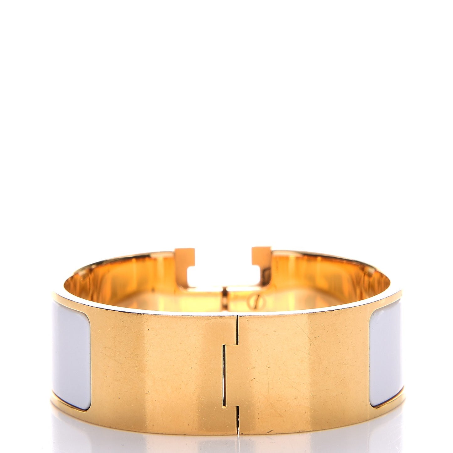 Enamel Wide Clic Clac H Bracelet PM White