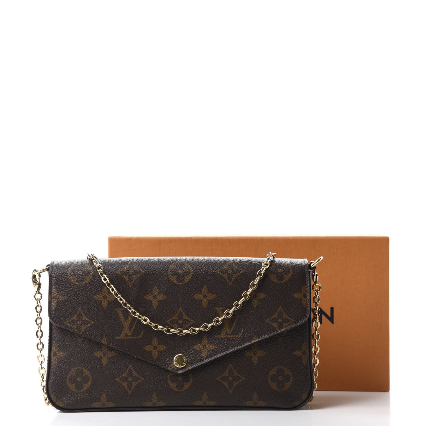 Monogram Pochette Felicie Chain Wallet Fuchsia