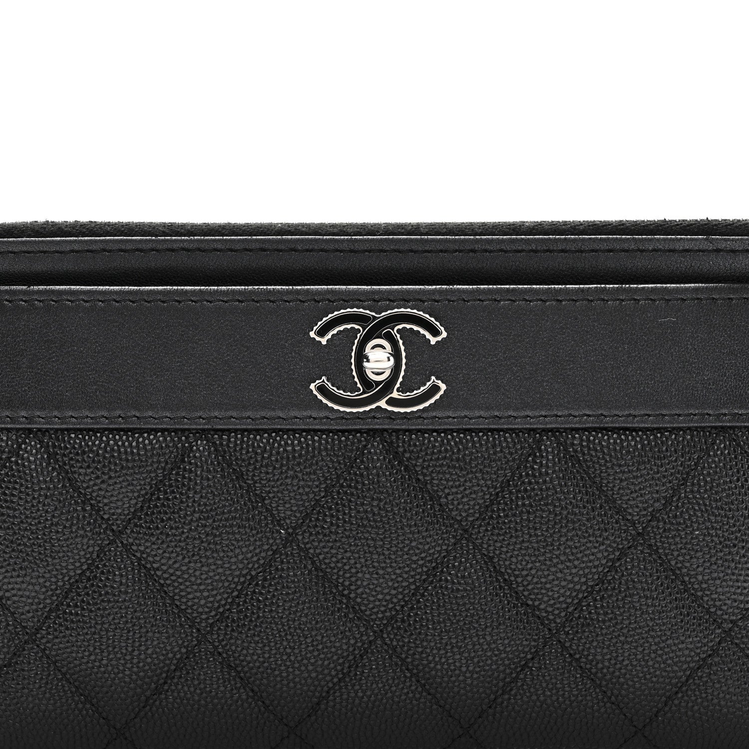 Chanel Caviar Quilted Mademoiselle Vintage Zip Pouch Black 8 of 8
