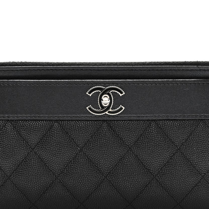 Chanel Caviar Quilted Mademoiselle Vintage Zip Pouch Black 8 of 8