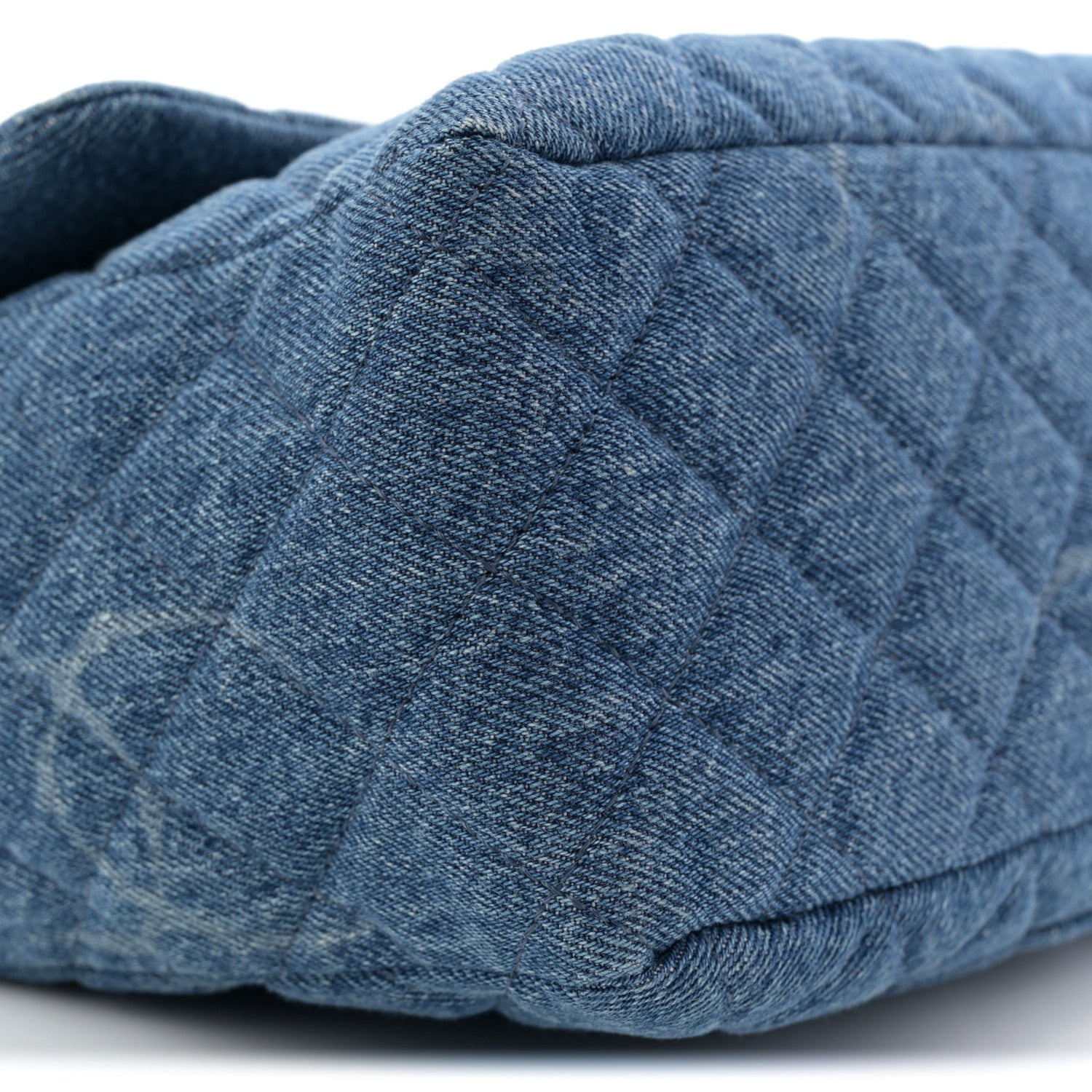 Chanel Denim Quilted CC Print Jumbo Single Flap Blue 9 of 11