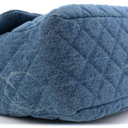 Chanel Denim Quilted CC Print Jumbo Single Flap Blue 9 of 11