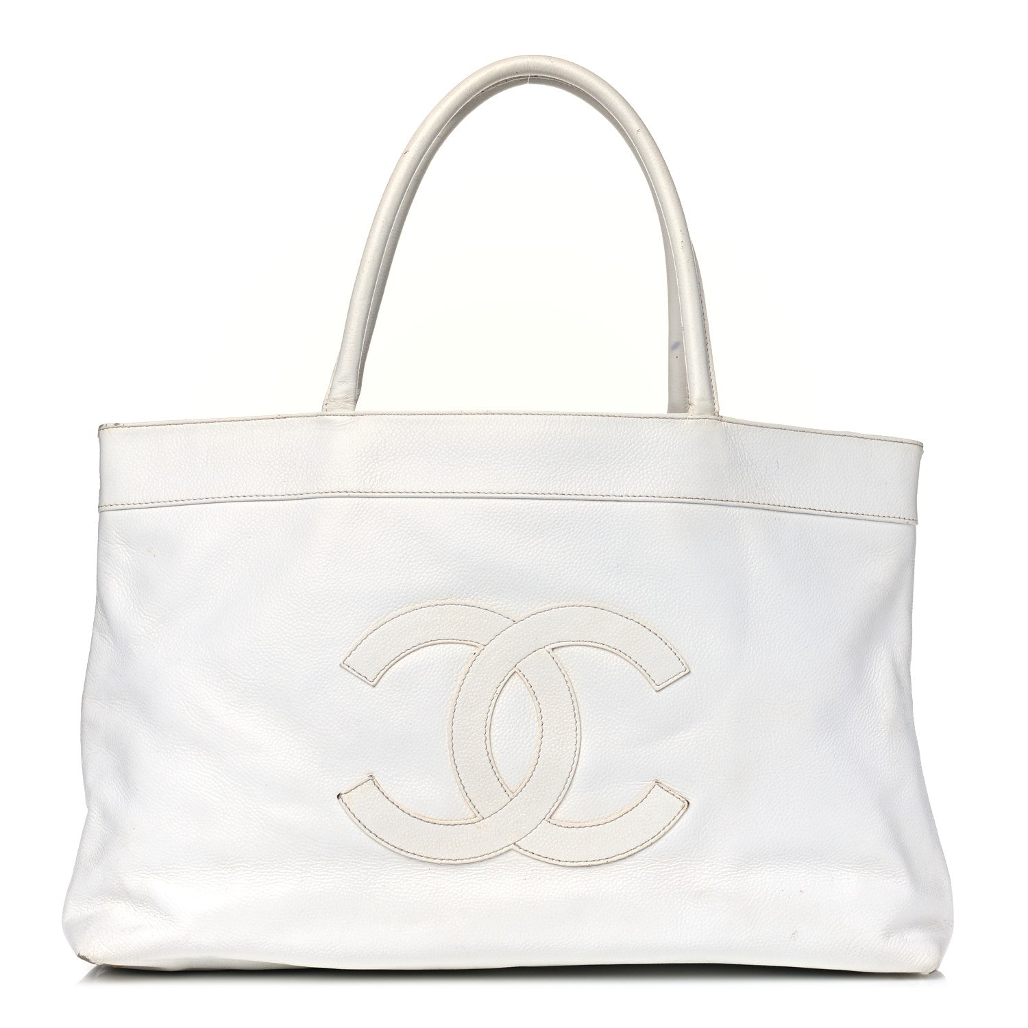Chanel Caviar CC Tote White 1 of 20