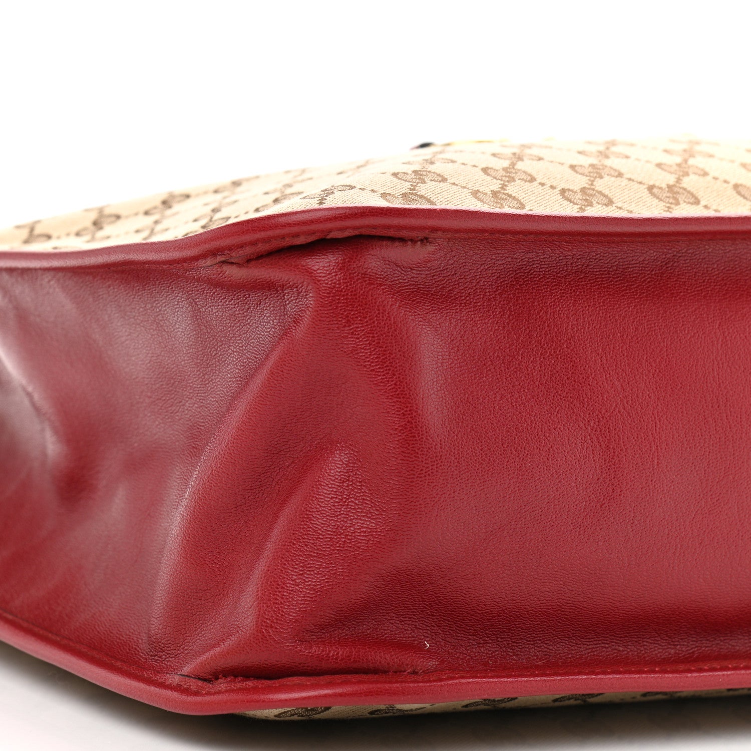 Gucci Monogram New Sakai Calfskin Lux Large Horsebit 1955 Tote Bag Beige Ebony New Cherry Red 9 of 11