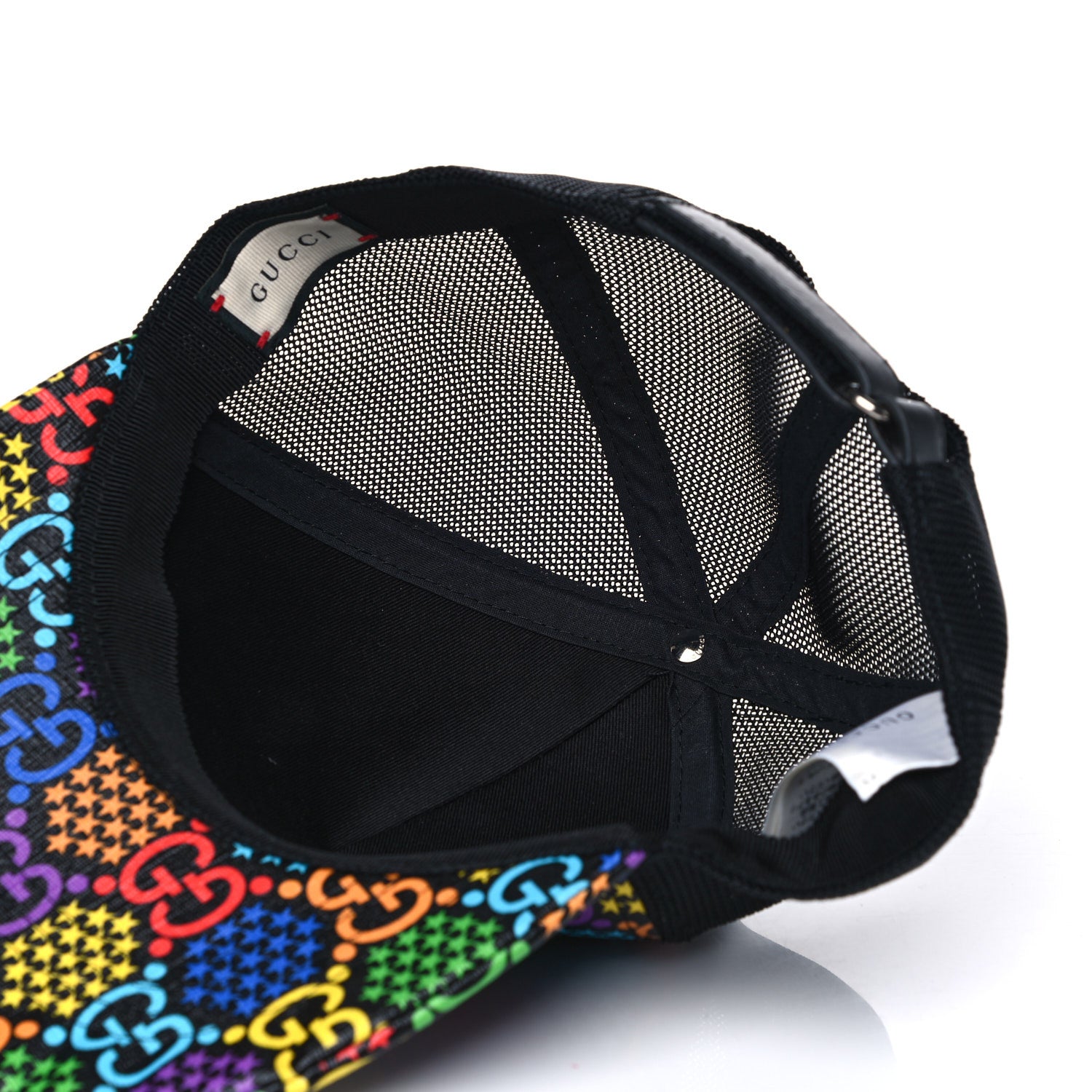 Gucci GG Supreme Monogram Psychedelic Baseball Hat 58 Black 4 of 6