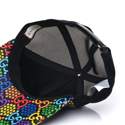 Gucci GG Supreme Monogram Psychedelic Baseball Hat 58 Black 4 of 6